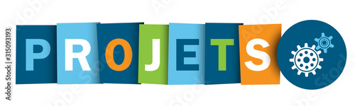 Bouton web typographique multicolore vecteur PROJETS 