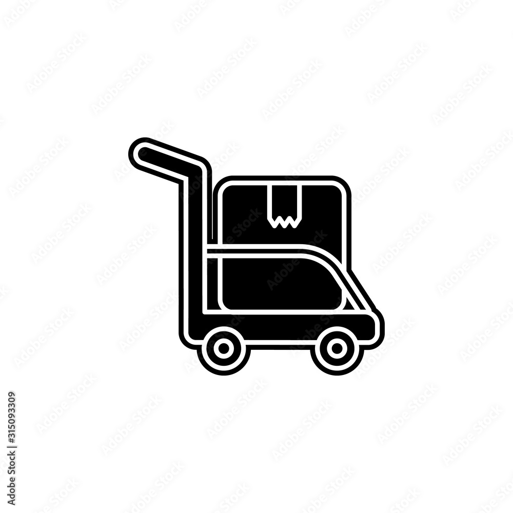 Move box icon. Simple glyph, flat vector of global logistics icons for ui and ux, website or mobile application Move box icon. Simple glyph, flat vector of global logistics icons for ui and ux, website or mobile application