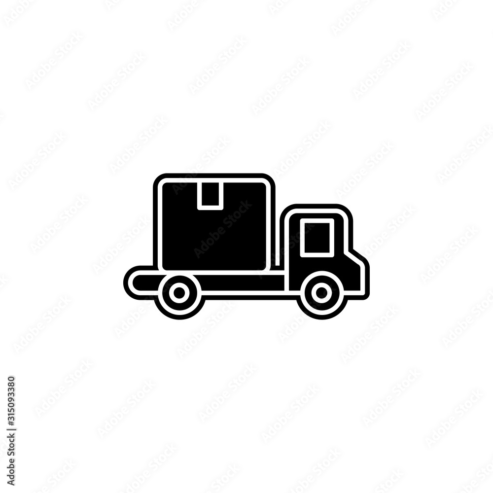 Delivery truck icon. Simple glyph, flat vector of global logistics icons for ui and ux, website or mobile application