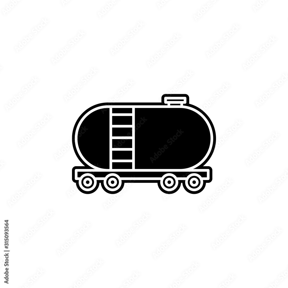 Tank wagon icon. Simple glyph, flat vector of global logistics icons for ui and ux, website or mobile application Tank wagon icon. Simple glyph, flat vector of global logistics icons for ui and ux, website or mobile application
