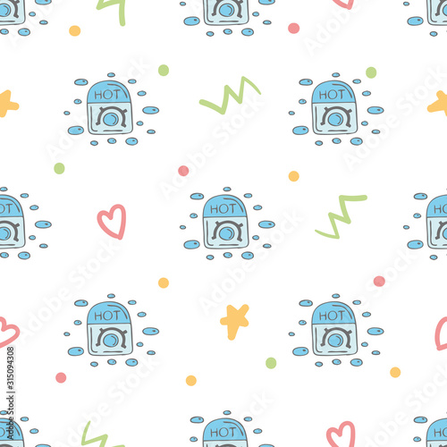 Seamless pattern with doodle elements.