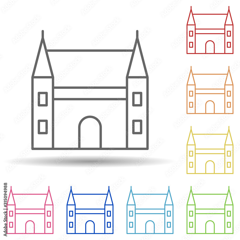 Castle, holland in multi color style icon. Simple thin line, outline vector of halloween icons for ui and ux, website or mobile application