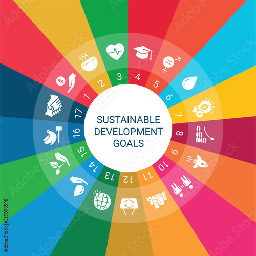 Icons Set .Sustainable Development Goals. 
