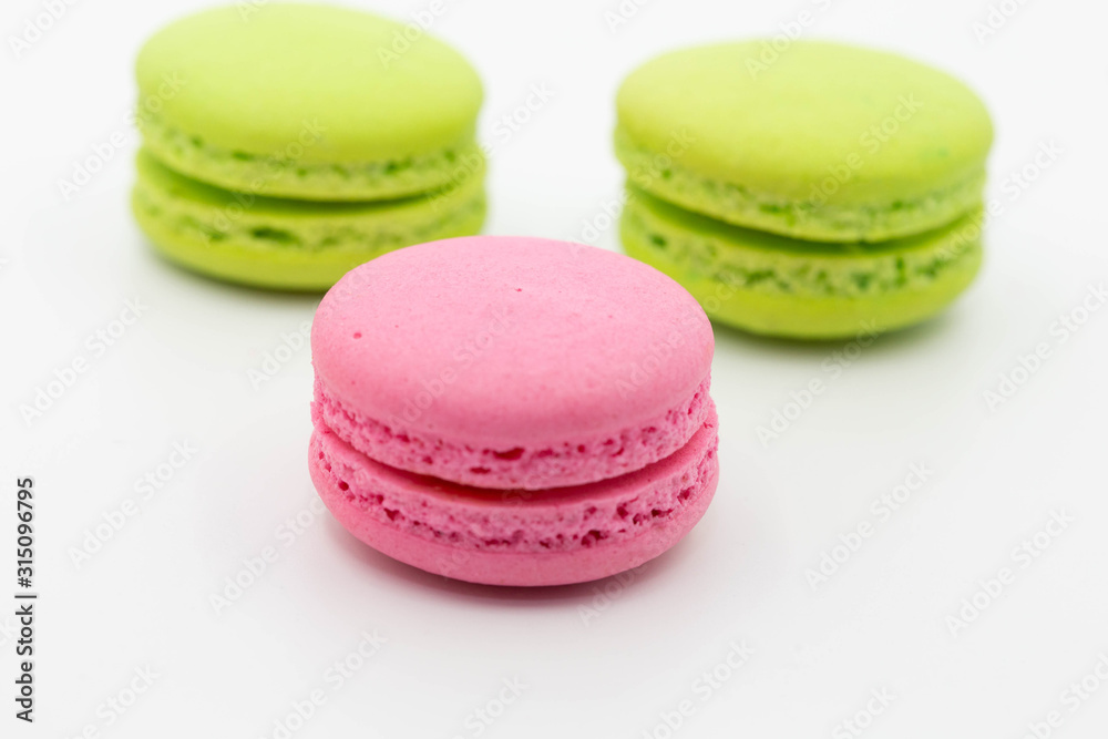 sweet colorful macaroons isolated on white background sweet colorful macaroons isolated on white background