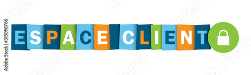 Bouton web typographique multicolore vecteur ESPACE CLIENT