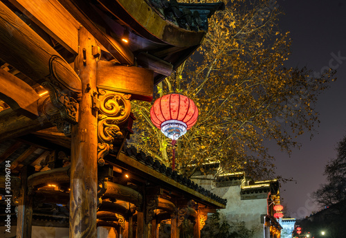 Obraz na płótnie Night view of Nanjing Confucius Temple w salonie