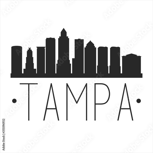 Tampa Florida. City Skyline. Silhouette City. Design Vector. Famous Monuments.