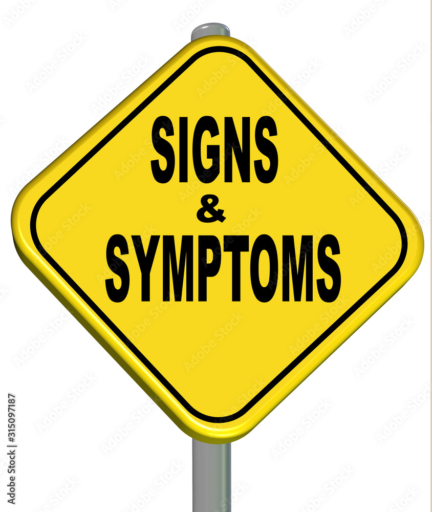 sings and symptoms yellow sign isolated - 3d rendering sings and symptoms yellow sign isolated - 3d rendering