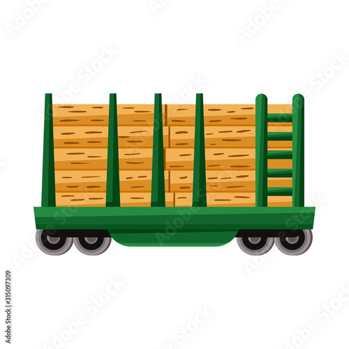 Isolated object of wagon and container icon. Graphic of wagon and transportation stock symbol for web.