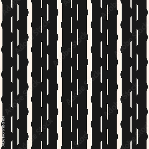 Vertical stripes seamless pattern. Abstract vector black and white background. Dotted line graphic texture. Stylish modern repeat monochrome design for decoration, wrapping, textile, prints, covers