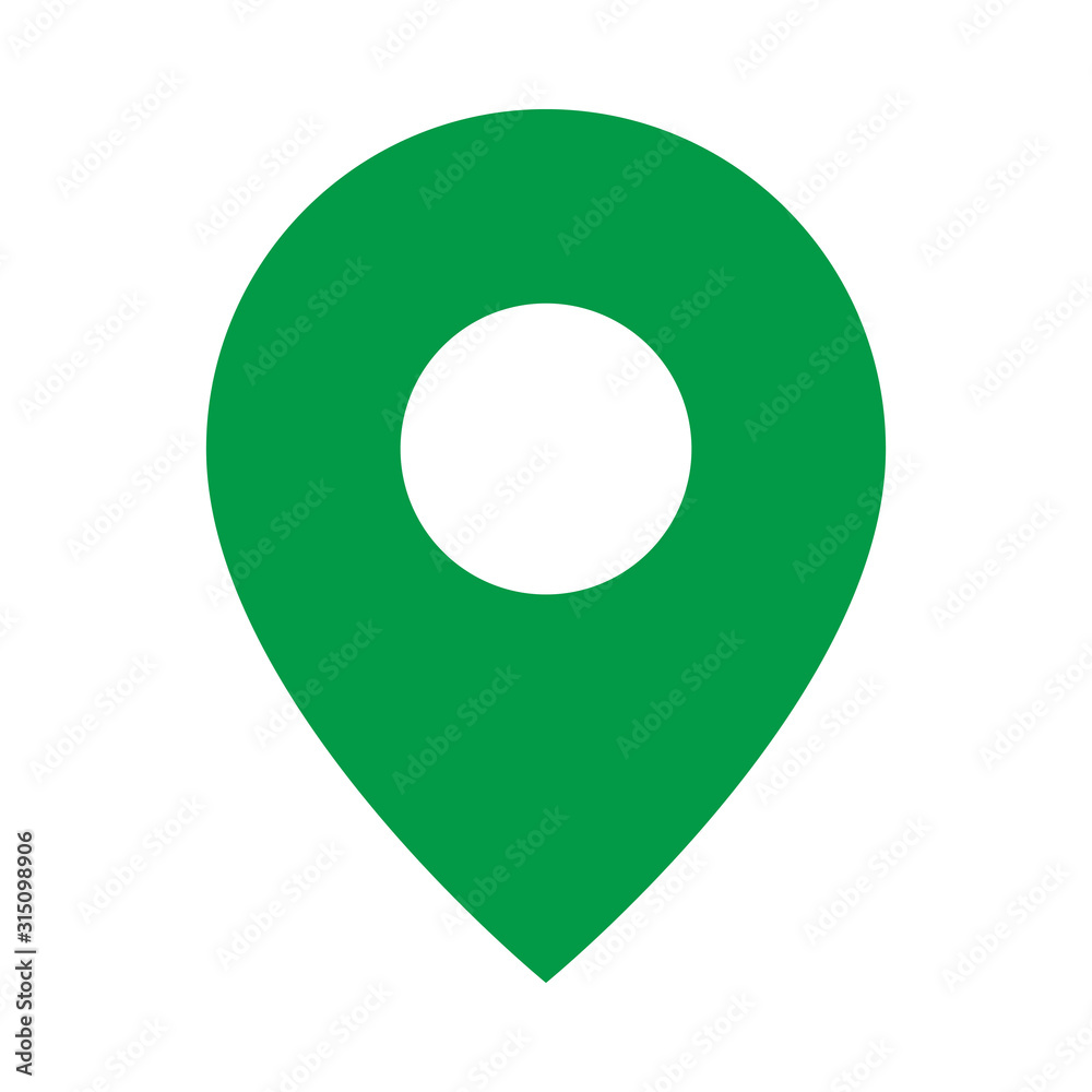 Green pin location icon vector. Green pin location icon vector.