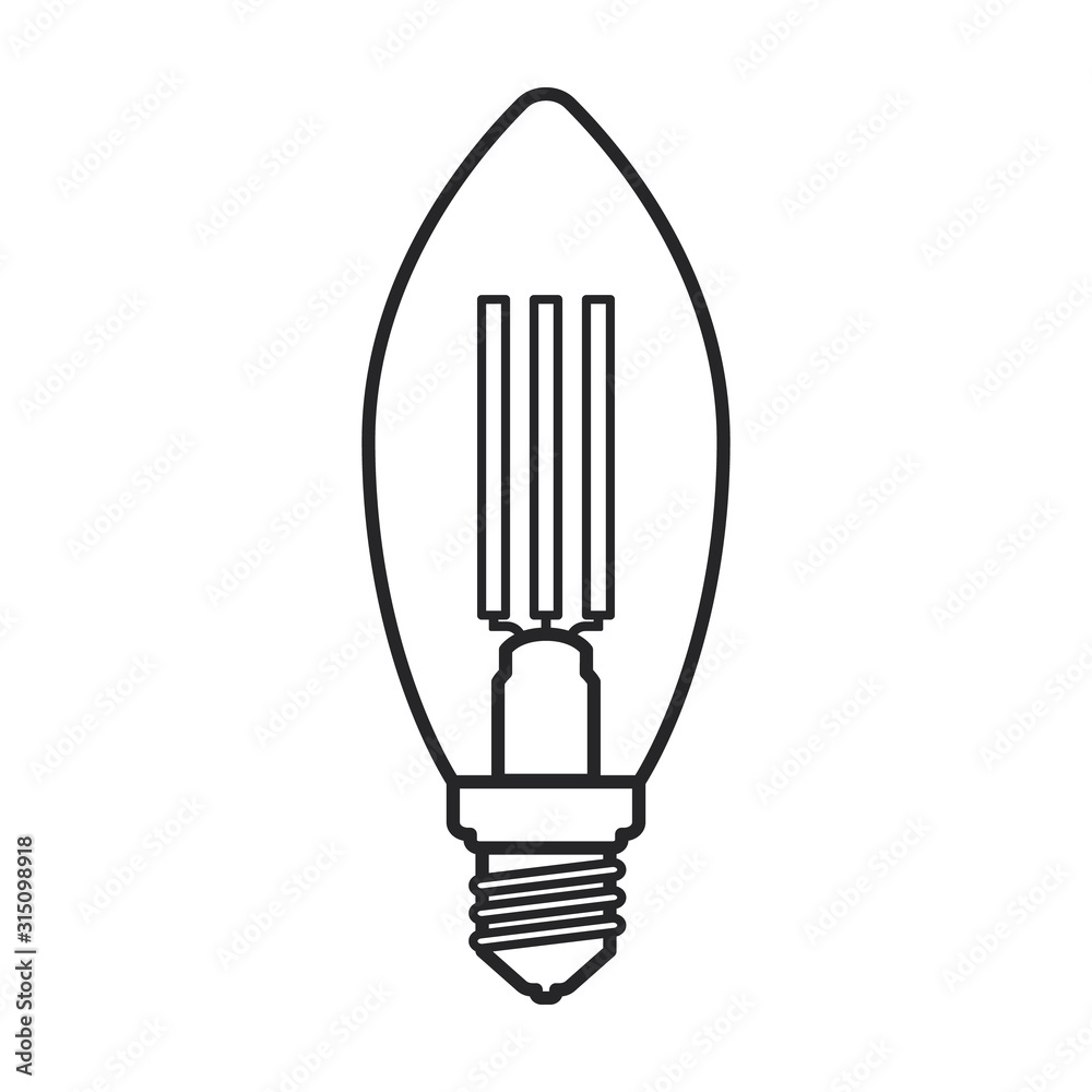 Lightbulb vector icon. Line vector icon isolated on white background lightbulb. Lightbulb vector icon. Line vector icon isolated on white background lightbulb.