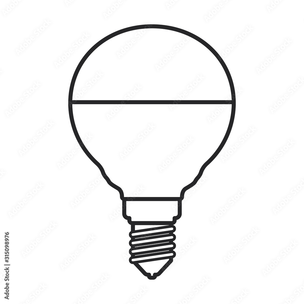 Halogen bulb vector icon. Line vector icon isolated on white background halogen bulb. Halogen bulb vector icon. Line vector icon isolated on white background halogen bulb.