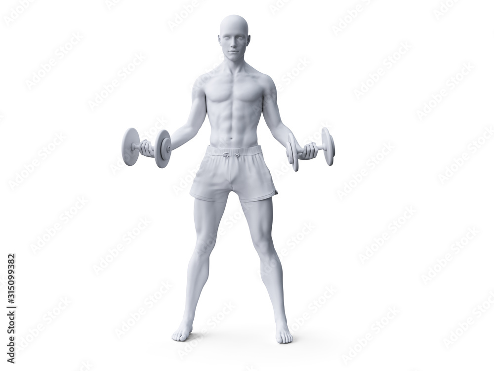 3d rendered abstract illustration of a man working out 3d rendered abstract illustration of a man working out