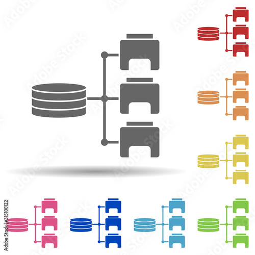 Data, files in multi color style icon. Simple glyph, flat vector of network icons for ui and ux, website or mobile application