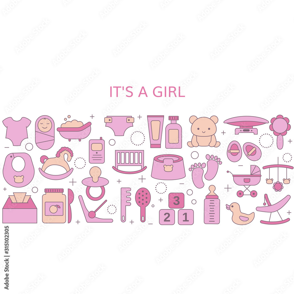 Background with simple baby symbols. Background with simple baby symbols.
