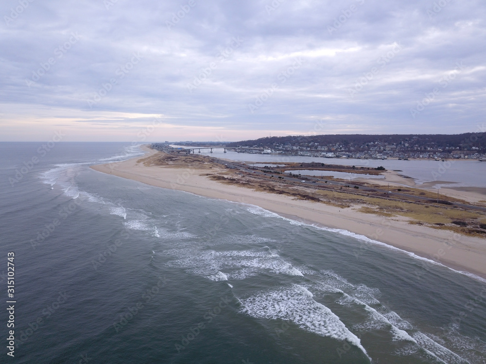 Plage américaine prise avec un drone