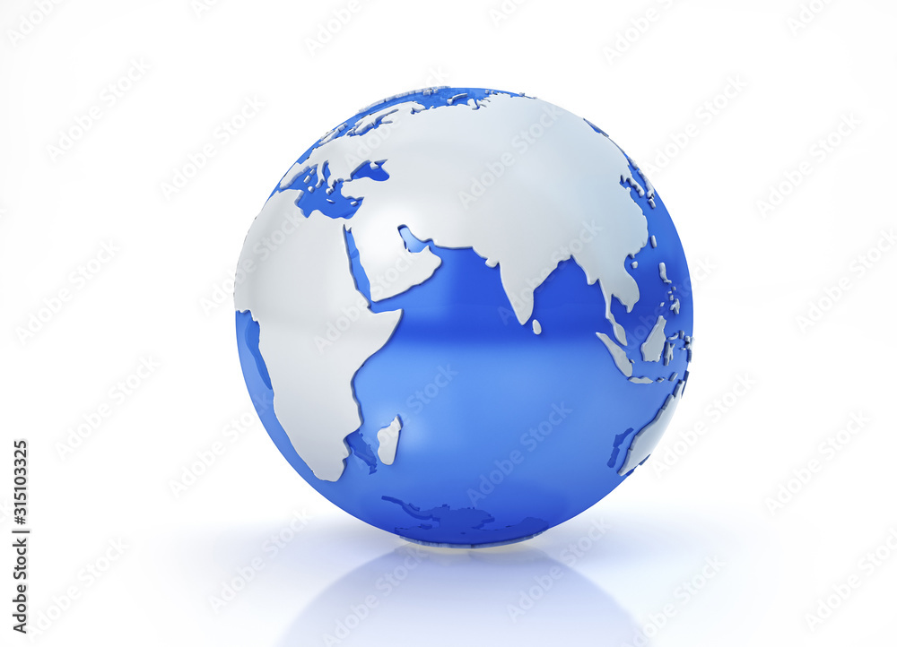 Fototapeta premium Earth globe stylized. Asia view.