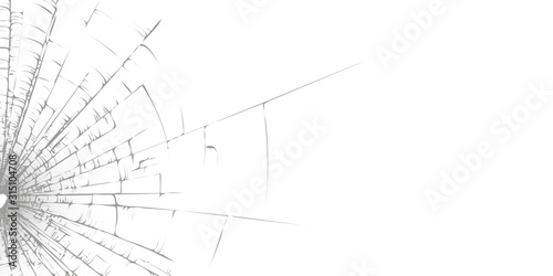 white broken glass