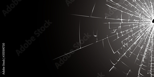 Black broken glass