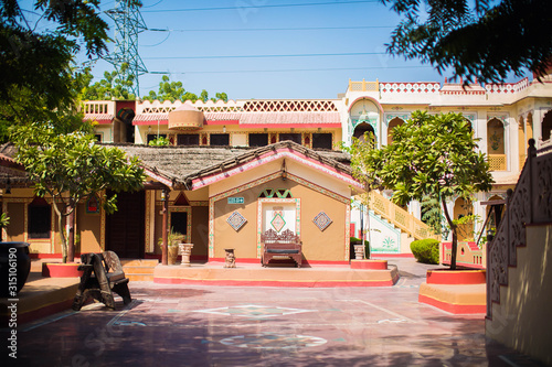street in indian village. Old hut at a rural village . Rajasthan