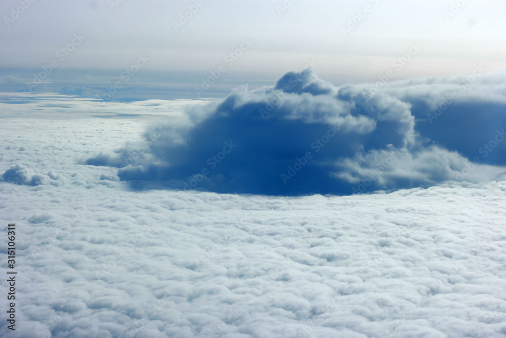White clouds against the blue sky