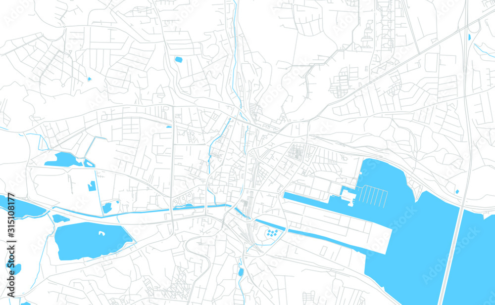 Fototapeta premium Vejle, Denmark bright vector map