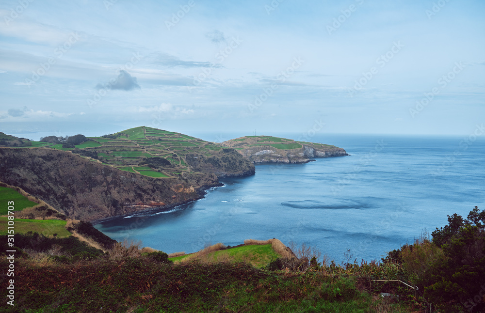 Landscape on the Sao Miguel Island. Azores, Portugal.
