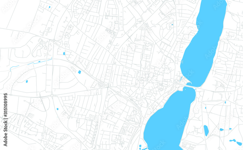 Viborg, Denmark bright vector map