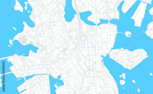 Helsinki, Finland bright vector map