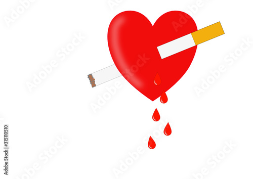 Zigarette durchbohrt Herz photo