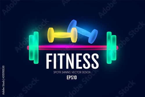 Fittnes and sport shining background. Shining equipment.