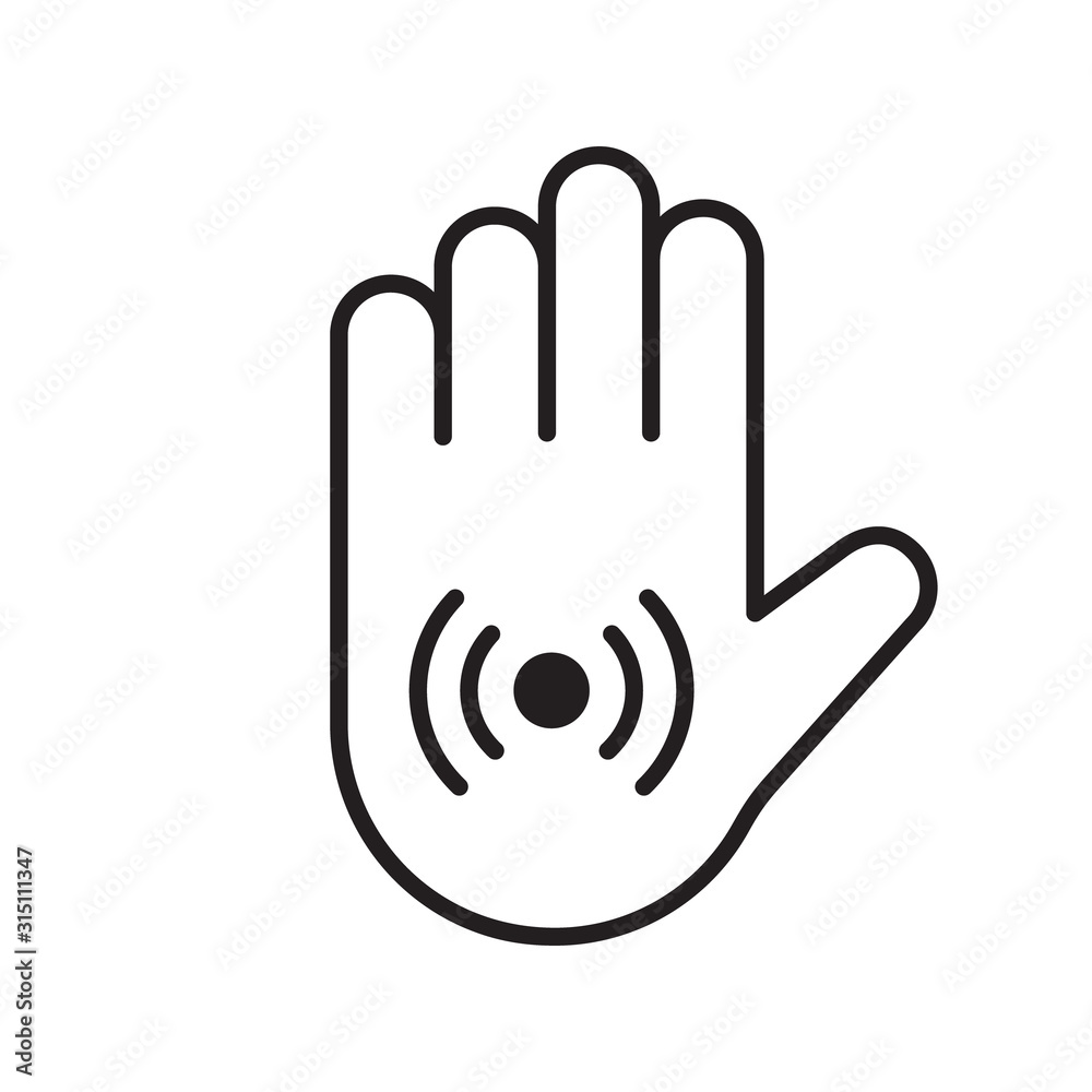 Human Palm With RFID Signal Hand With Chip Implant Icon Linear human-palm-with-rfid-signal-hand-with-chip-implant-icon-linear