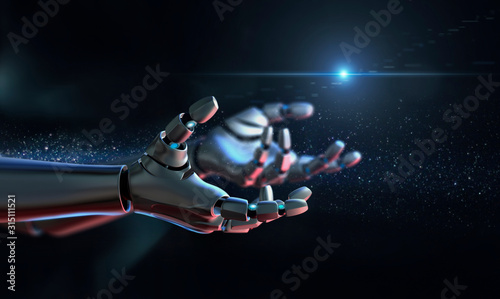Computer generated image robot arms outstretched photo