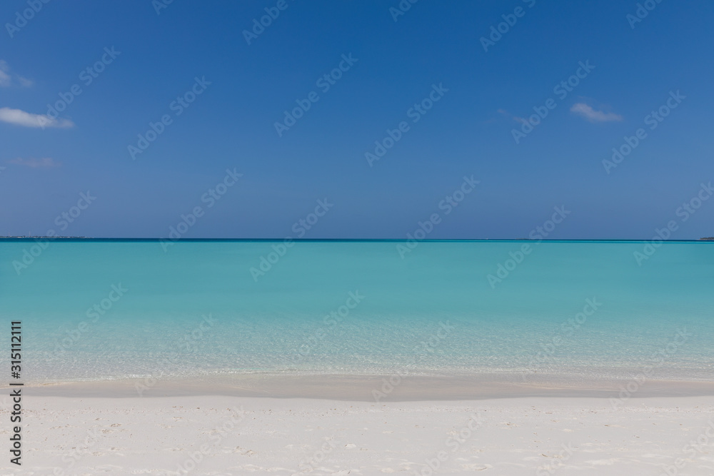Seascape view blue tropical ocean under sunny blue sky Seascape view blue tropical ocean under sunny blue sky