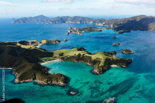 Scenic view Bay of Islands, North Island, New Zealand photo