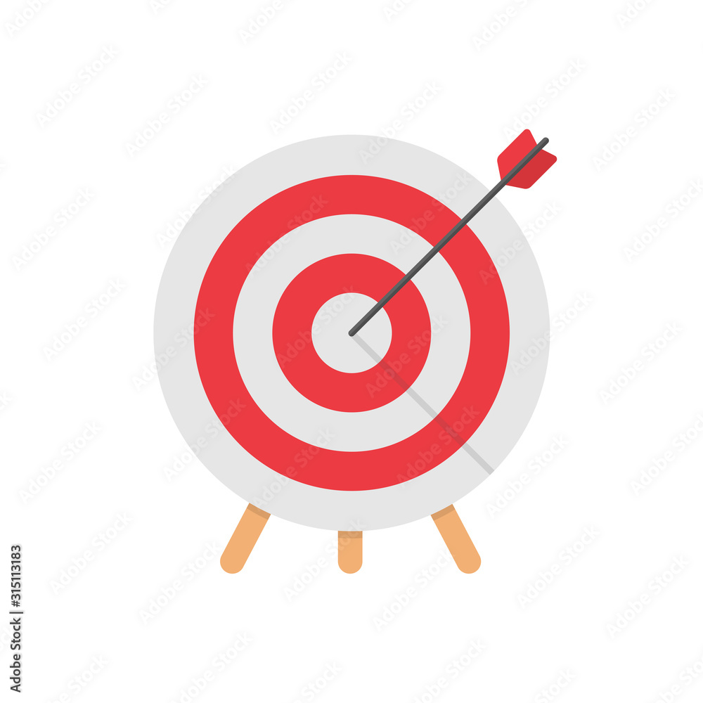 arrow hitting the target on a tripod arrow hitting the target on a tripod