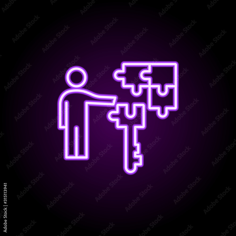 Marketing, seo neon icon. Elements of professional seo set. Simple icon for websites, web design, mobile app, info graphics