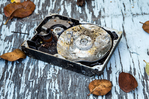 Crushed Hard Disk Drive photo