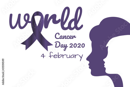 World cancer day concept. 4 February. Template for background, banner, card, poster with text inscription. Vector EPS10 illustration.