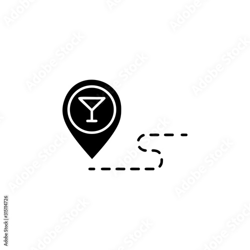 pin on the restaurant map icon. Element of drinks icon for mobile concept and web apps. Thin line pin on the restaurant map icon can be used for web and mobile. Premium icon on white background