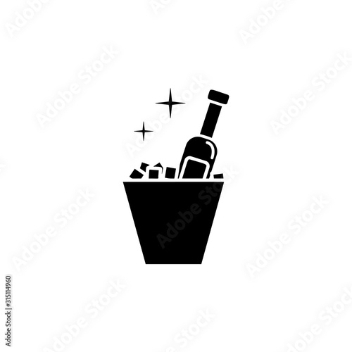 vodka in ice icon. Element of drinks icon for mobile concept and web apps. Thin line vodka in ice icon can be used for web and mobile. Premium icon on white background