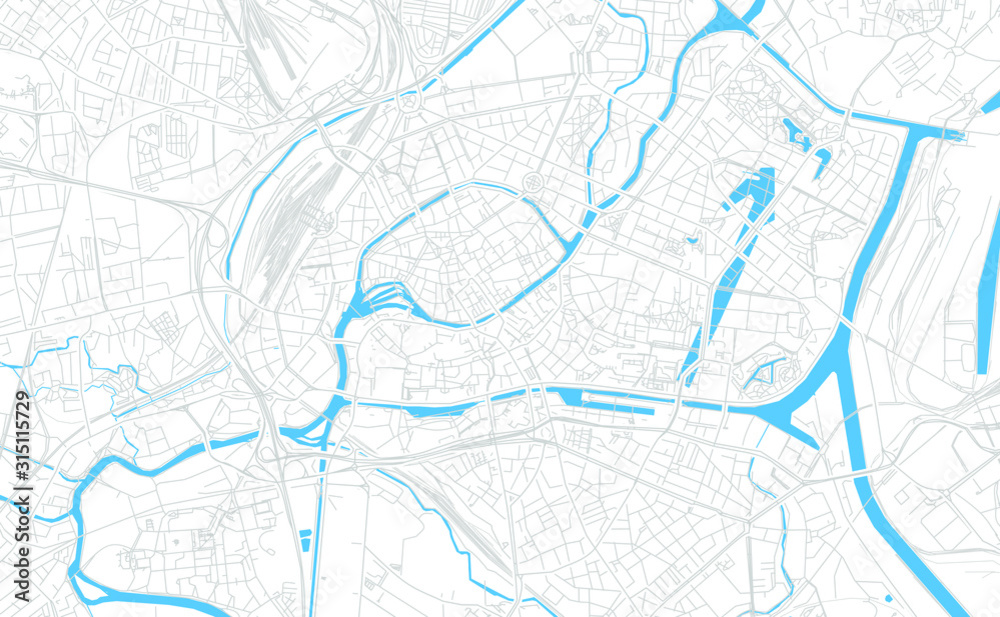 Naklejka premium Strasbourg, France bright vector map