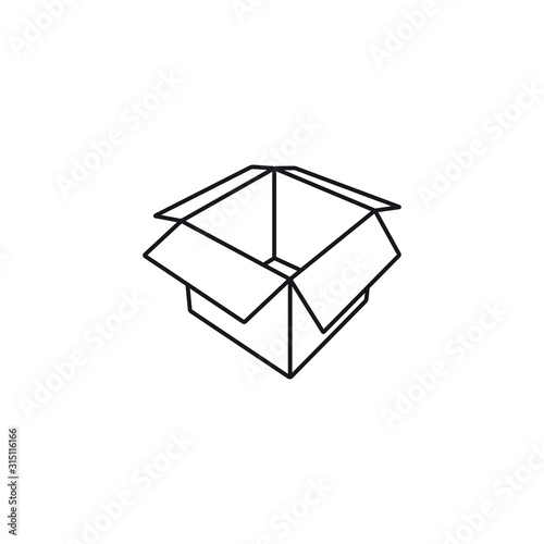 Empty cardboard box vector icon