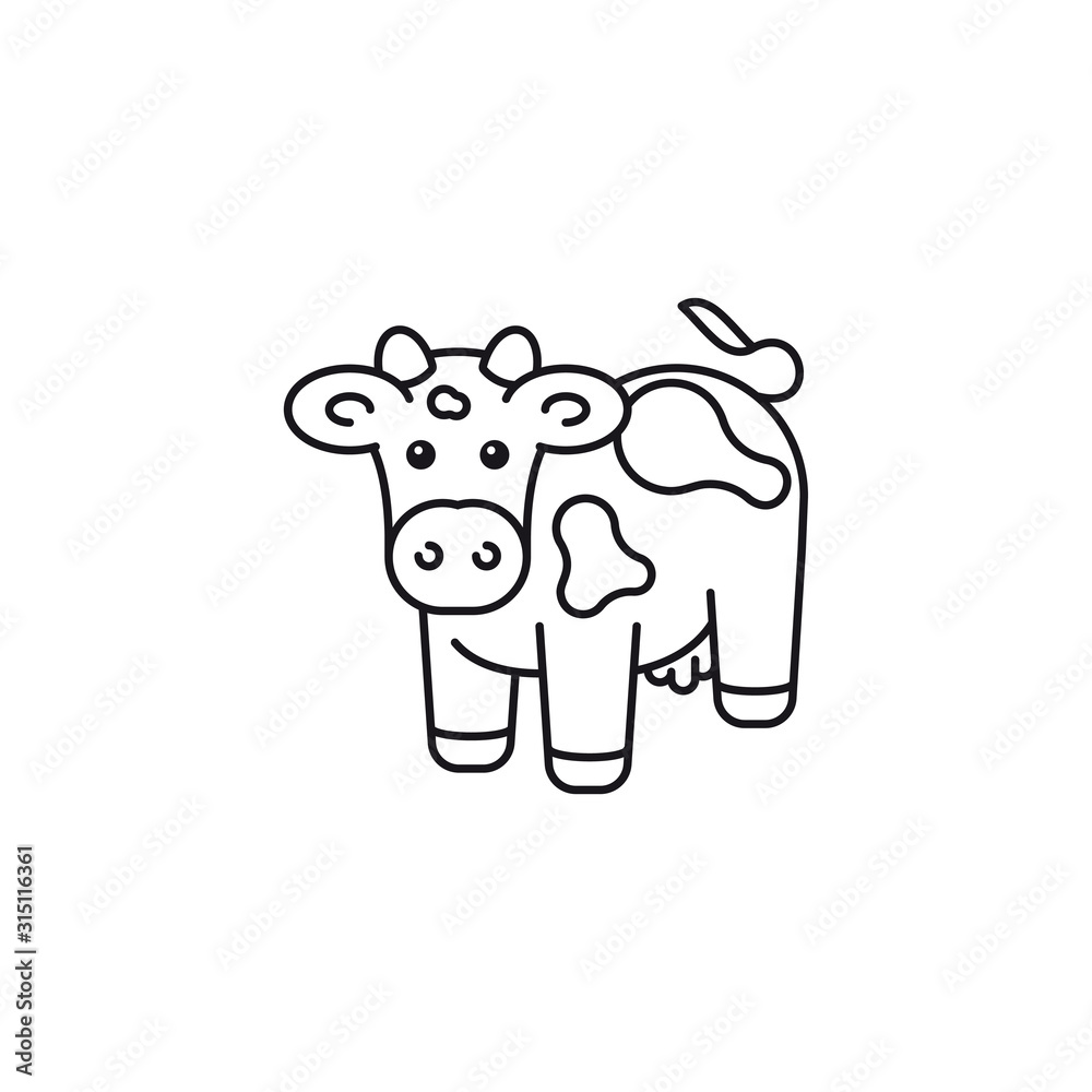 Cute Holstein Cow vector icon Cute Holstein Cow vector icon