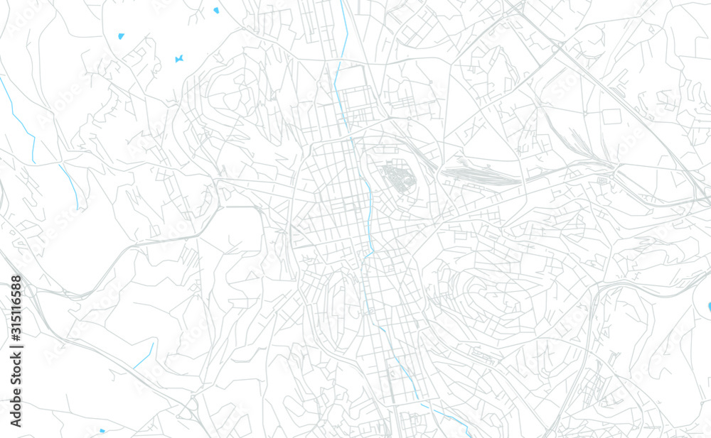 Saint-Etienne, France bright vector map