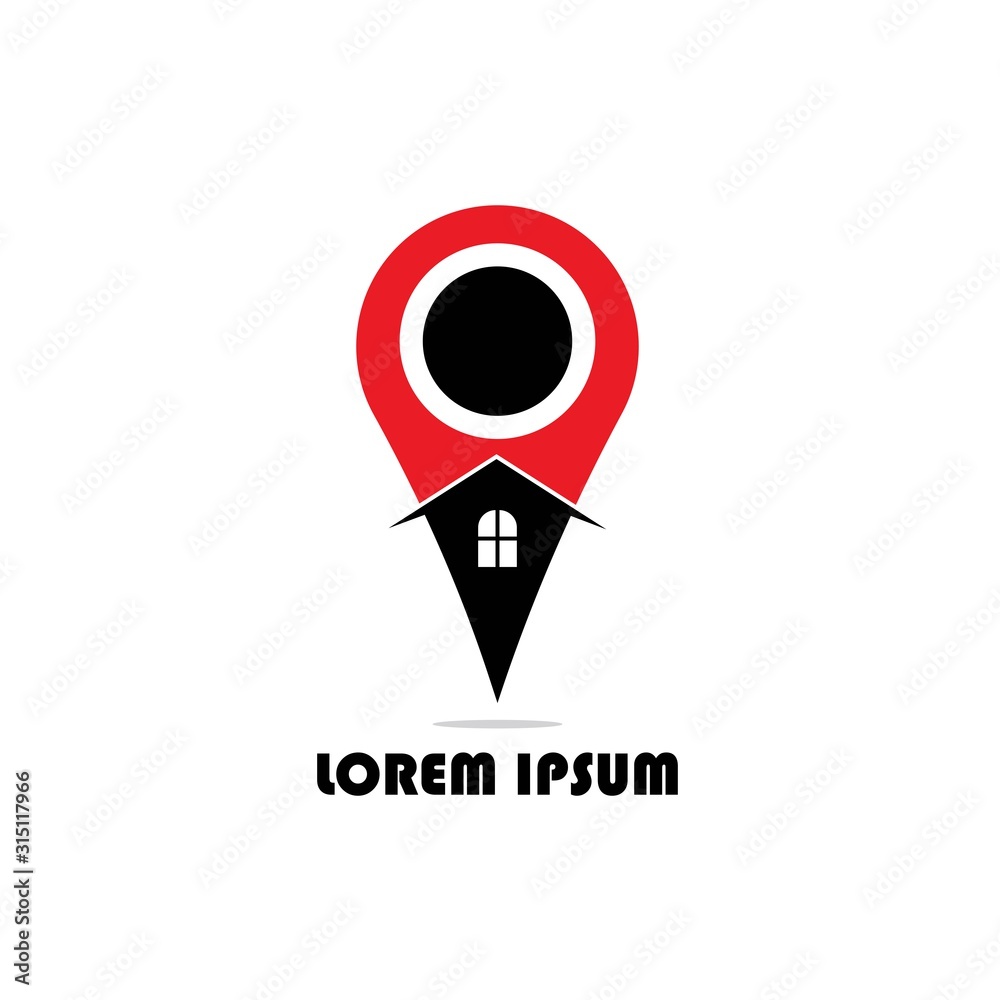 House Location Logo Template. Vector Illustration House Location Logo Template. Vector Illustration