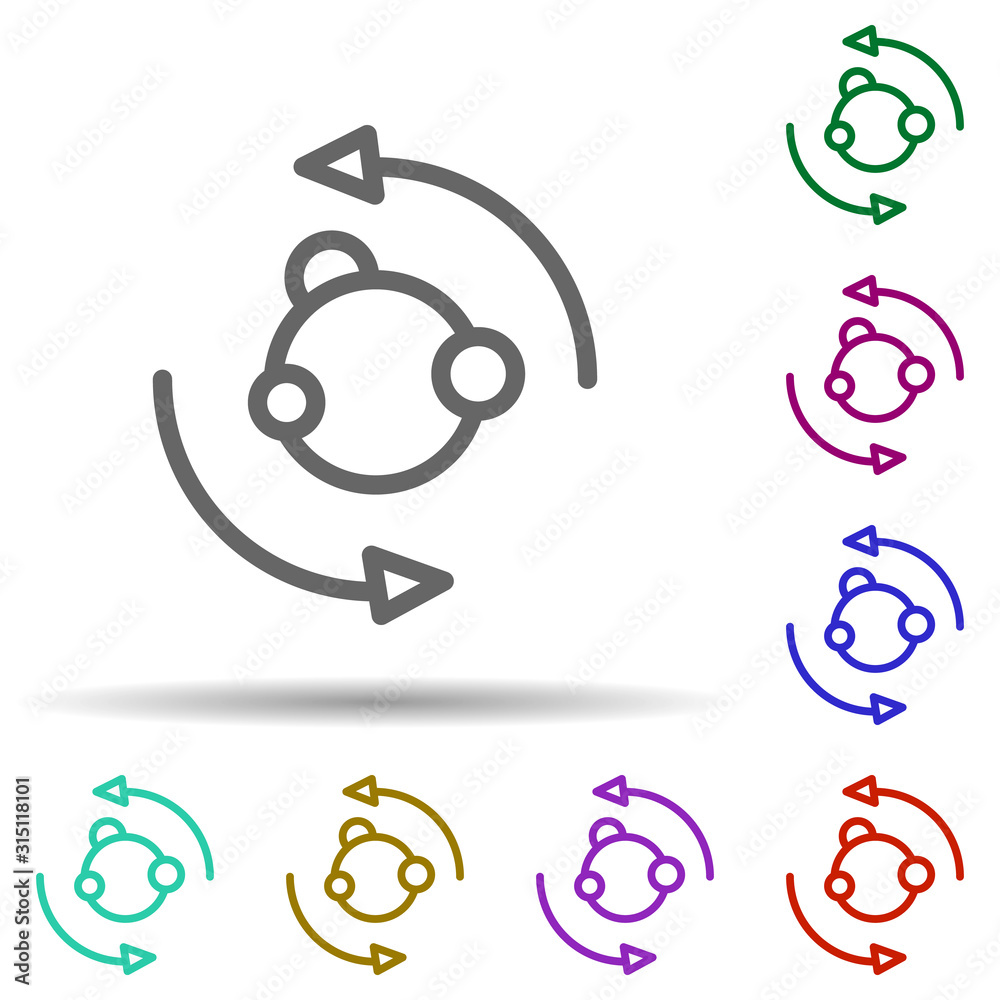 Metabolism, symbiosis in multi color style icon. Simple thin line, outline vector of bioengineering icons for ui and ux, website or mobile application Metabolism, symbiosis in multi color style icon. Simple thin line, outline vector of bioengineering icons for ui and ux, website or mobile application