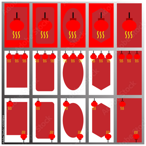 digital social media background story design. Chinese style banner, for promotion and photo frames. vector