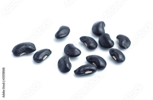 Black Beans on white background